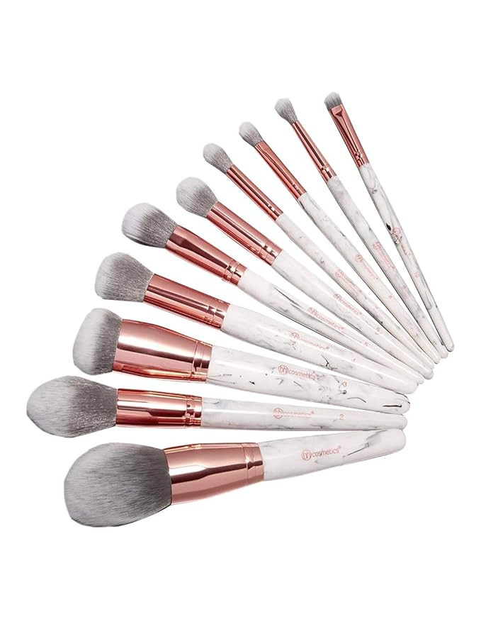 bh Cosmetics, Makeup Brush Set, Marble Luxe, 10 Piece Eye & Face Brush Set, 11.4 oz | Amazon (US)