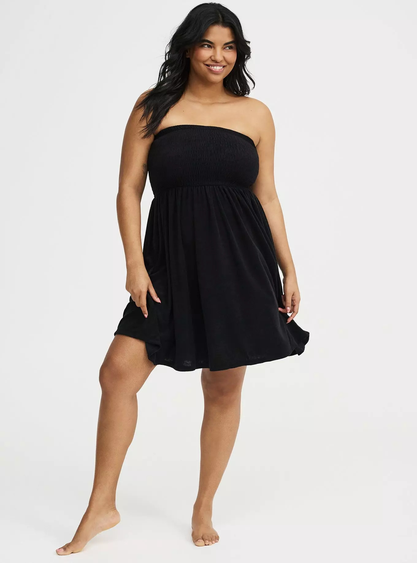 Terry Smocked Cover-Up Mini Dress | Torrid (US & Canada)