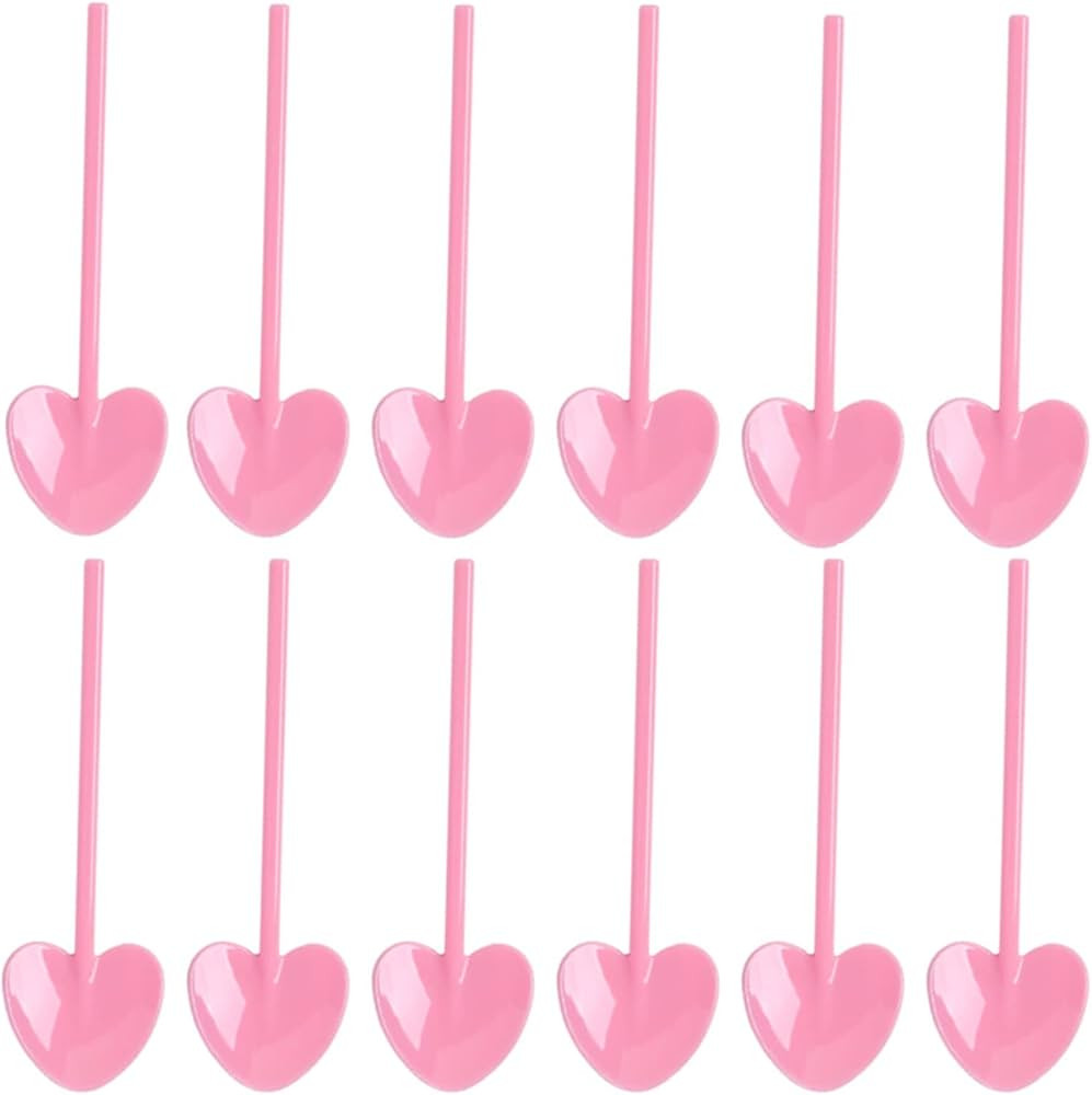 VEIREN 100 Pieces Disposable Plastic Spoons Mini Love Heart Shape Individually Wrapped Sampling T... | Amazon (US)