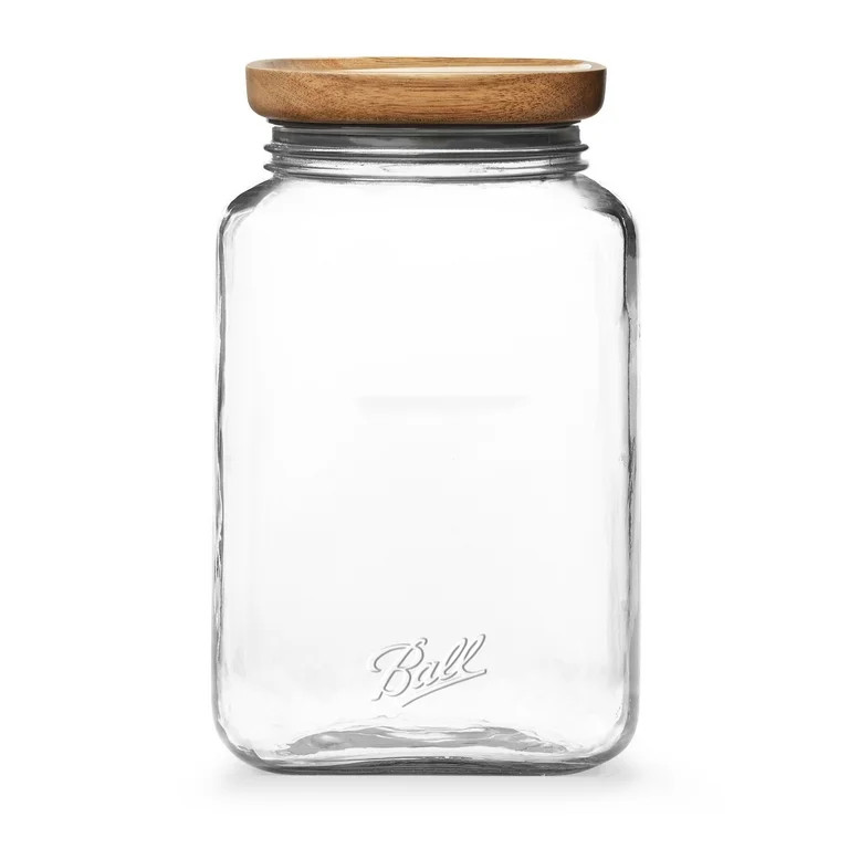 Ball Stack & Store Half-Gallon Wooden Lid Storage Jar, 64 Ounce | Walmart (US)
