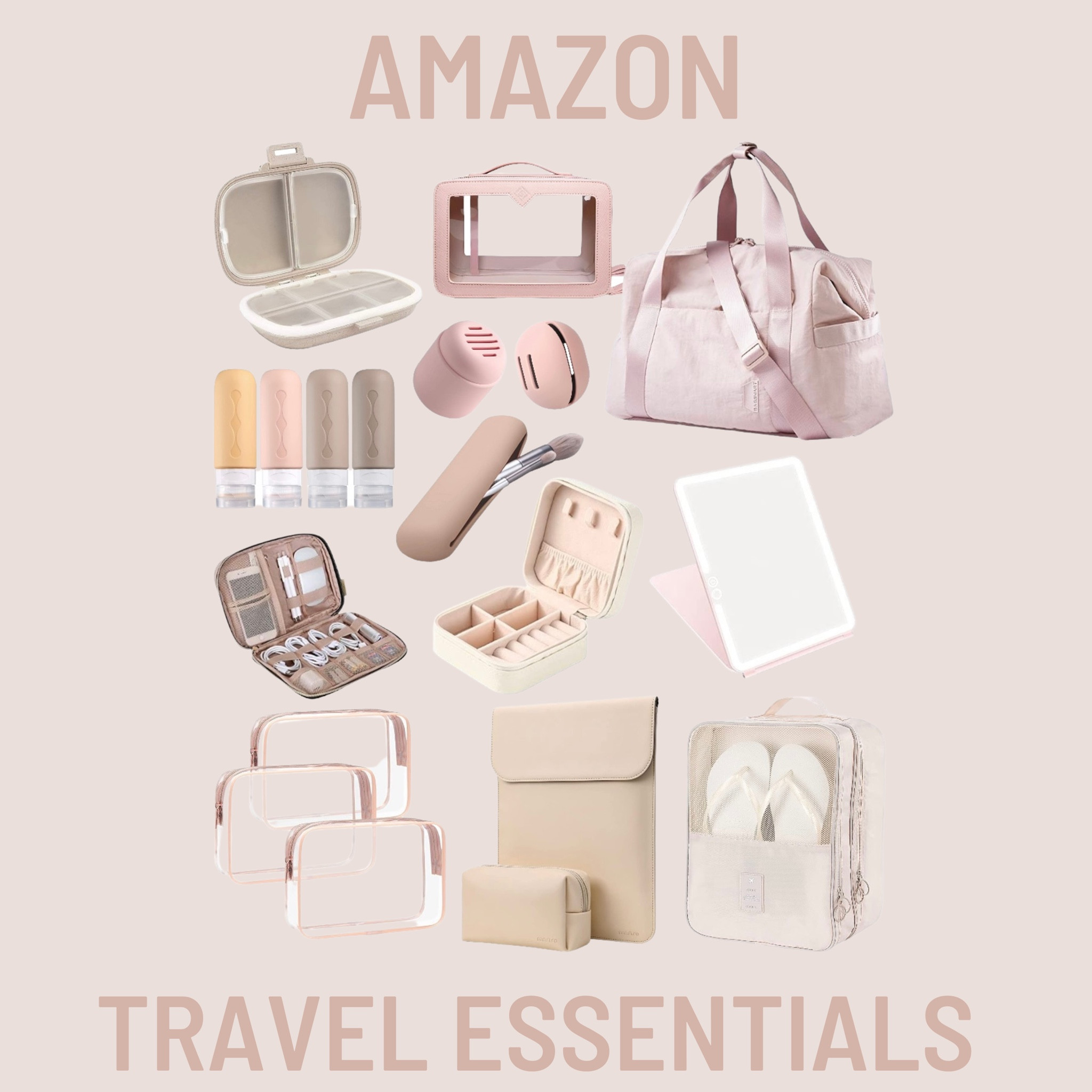 gifts for the TRAVELER 
amazon carry-on travel essentials 🫶🏻
prime makes it easy for last minute gifting 👀



makeup bag, clear cosmetic bag, portable charger, packing cubes, laptop case, makeup sponge holder, makeup brush holder, tsa approved, Weekender Bag, Clear Makeup Bags, electronic organizer, neutrals, Folding Travel Mirror, travel bottles for toiletries, shoe bag for travel, packing bags, packing organizer, amazon finds, amazon early, travel duffle, q laptop sleeve,  prime day deals, cosmetic bag, carry on essentials, aesthetic travel items

#amazon #travel
#LTKHoliday 

#LTKunder50 #LTKtravel
