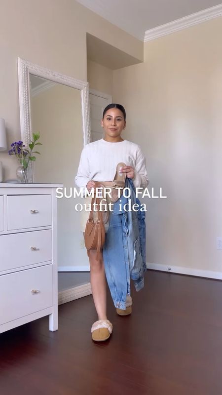 Summer to fall outfit idea 
Denim jacket: small
Beige sweater: xs 
Beige faux leather skirt: small
Nude mules: 6.5 
Polene bag 
Amazon sunglasses use code veryvannesa for 10% off 
Gold jewelry 


Nordstrom • nsale • Nordstrom anniversary sale • fall fashion • early fall fashion • back to school outfit idea 

#LTKxNSale #LTKsalealert #LTKSeasonal