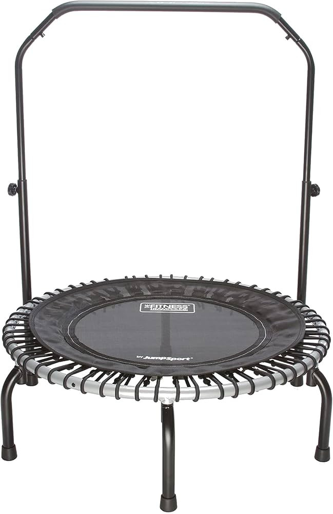 JumSport 350i 39" Fitness Trampoline and Handle Bar Bundle, 30 Adjustable Bungees, Stable No-Tip ... | Amazon (US)