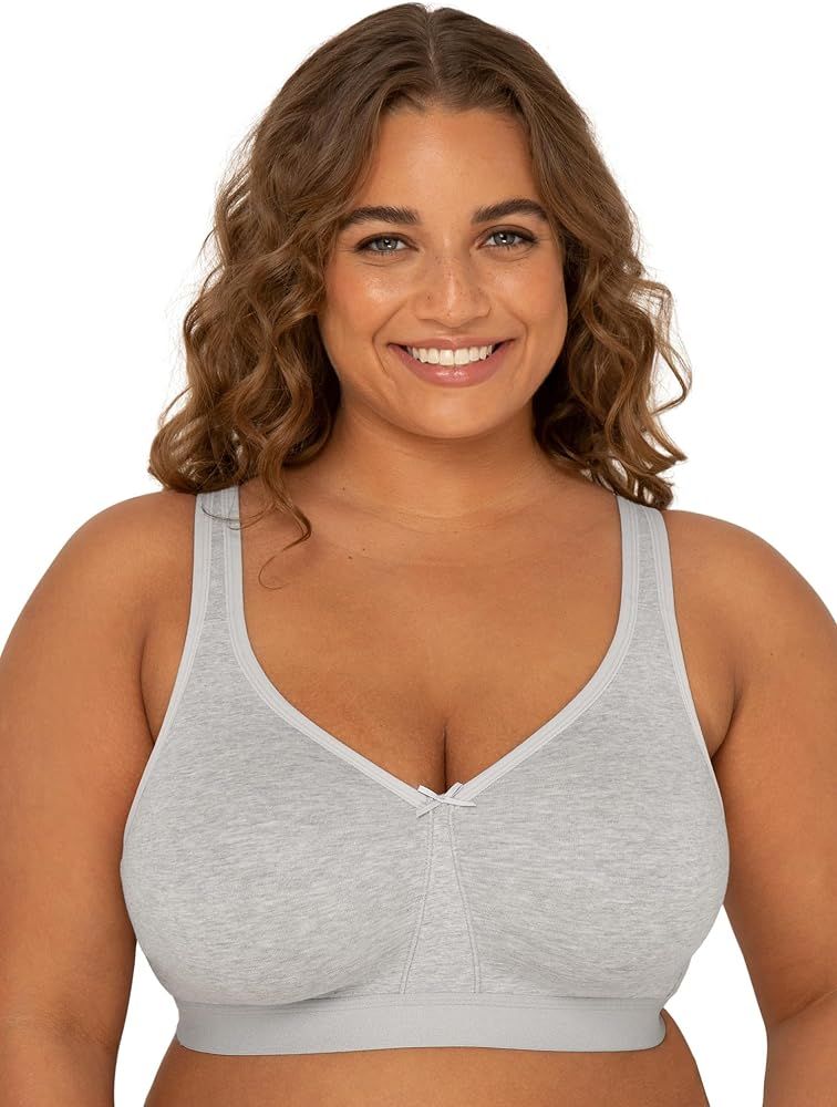 Fruit of the Loom Fit for Me Women's Plus-Size Wireless Cotton Bra, Available in Multi Packs! | Amazon (US)