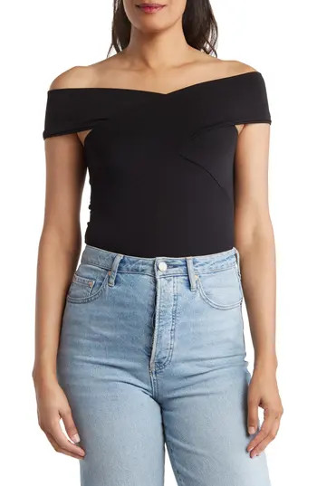Renee C Off the Shoulder Cross Front Top in Black at Nordstrom Rack, Size Small | Nordstrom Rack