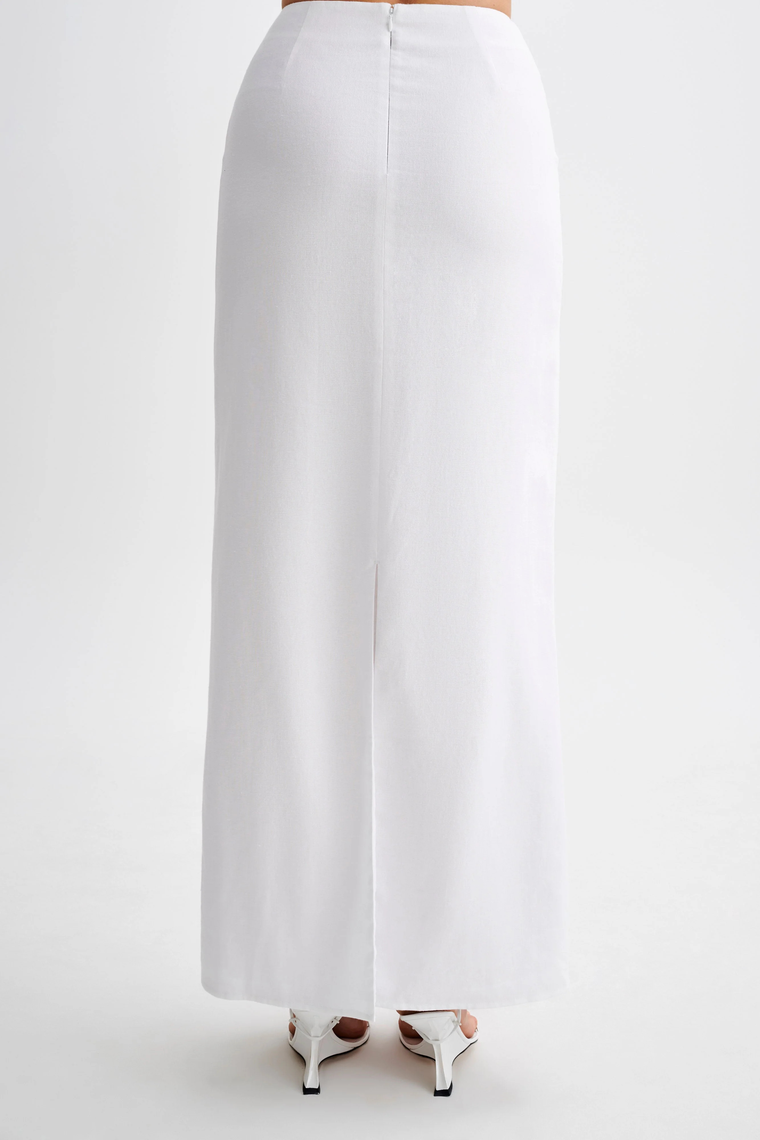 Jordan Linen Maxi Skirt - White | MESHKI US