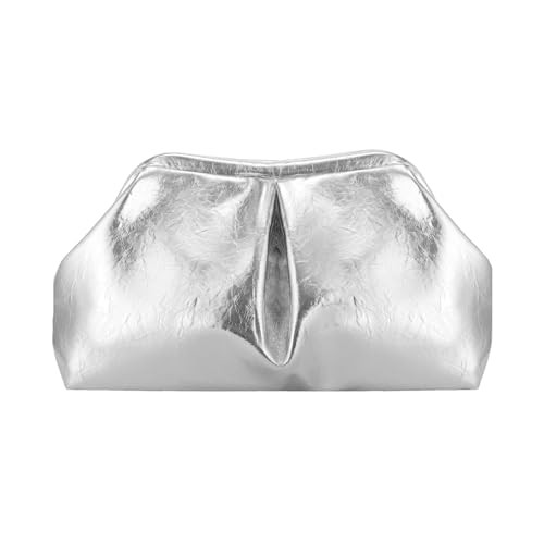 Fecialy Women's PU Leather Clutch Purse Ruched Handbags Formal Evening Bag Chic Soft Dumpling Crossbody Bag Party Wedding | Amazon (US)