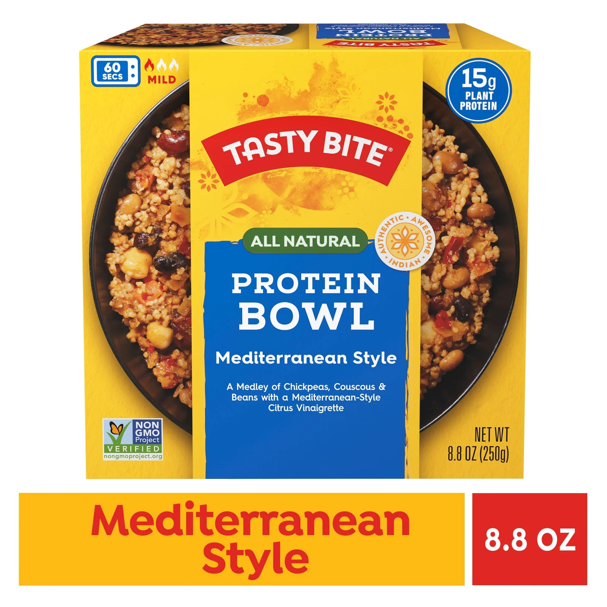 (2 pack) Tasty Bite Mediterranean Protein Bowl 8.8oz - Mediterranean-inspired protein bowl | Walmart (US)