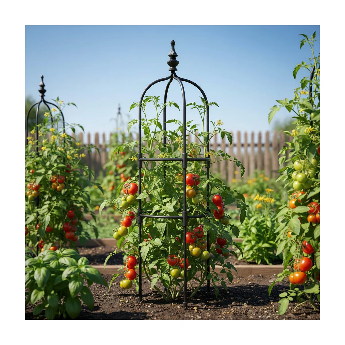 August Grove® Sturdy Metal Garden Trellis Climbing Plant Trellis Garden Support Cages For Flower... | Wayfair North America