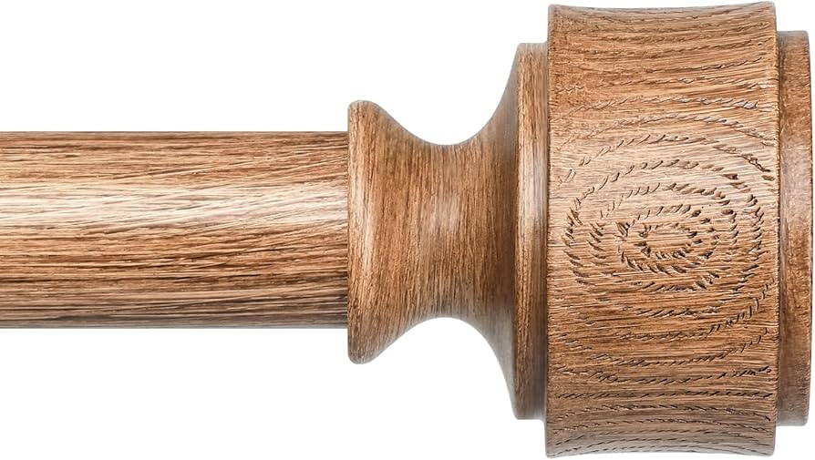 Wood Curtain Rods for Windows 48 to 84 Inch, Adjustable Decorative 1'' Heavy Duty Metal Curtain R... | Amazon (US)