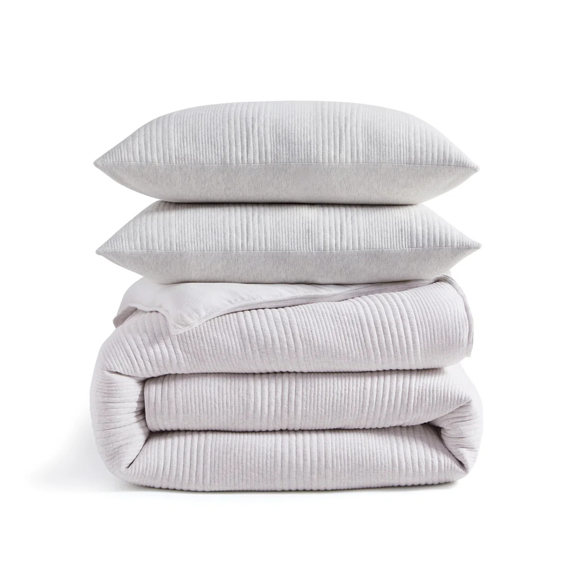 DKNY Pure Ribbed Jersey Queen Comforter Set Heather Gray | Wayfair North America