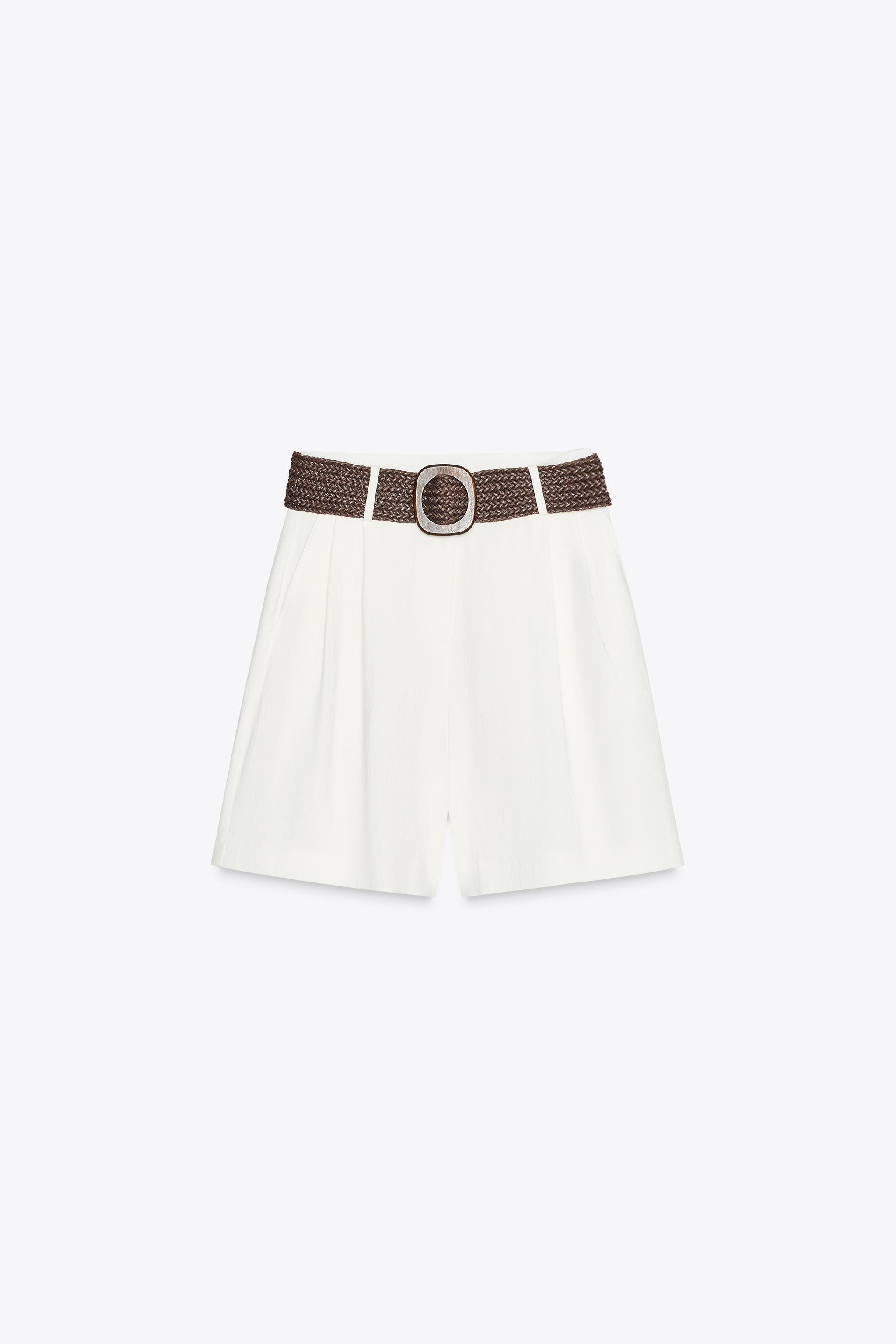 PLEATED BELT SHORTS | Zara US