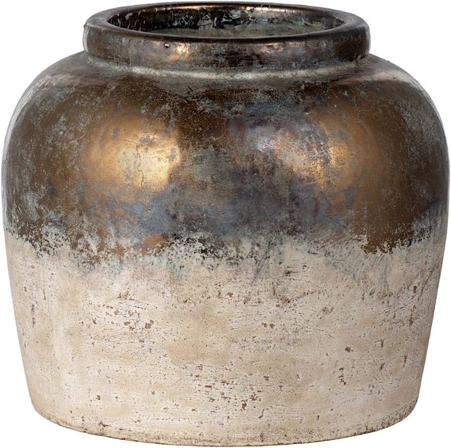 A & B Home 13" Brown and Bronze Distressed Medium Candia Vase | Amazon (US)
