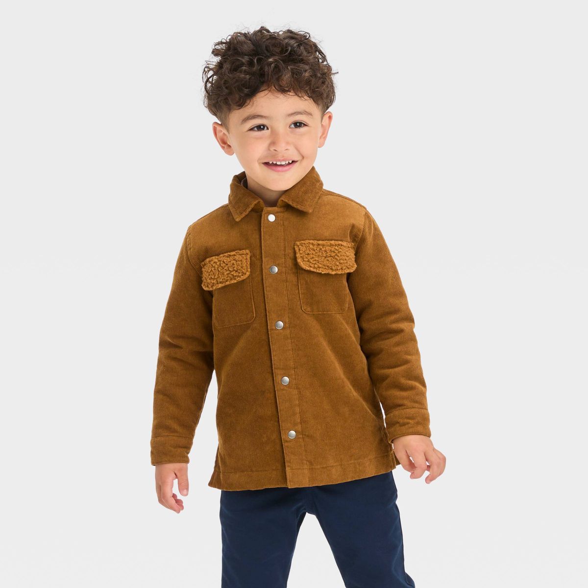 Toddler Boys' Corduroy 'Button-Up' Shacket - Cat & Jack™ Brown | Target