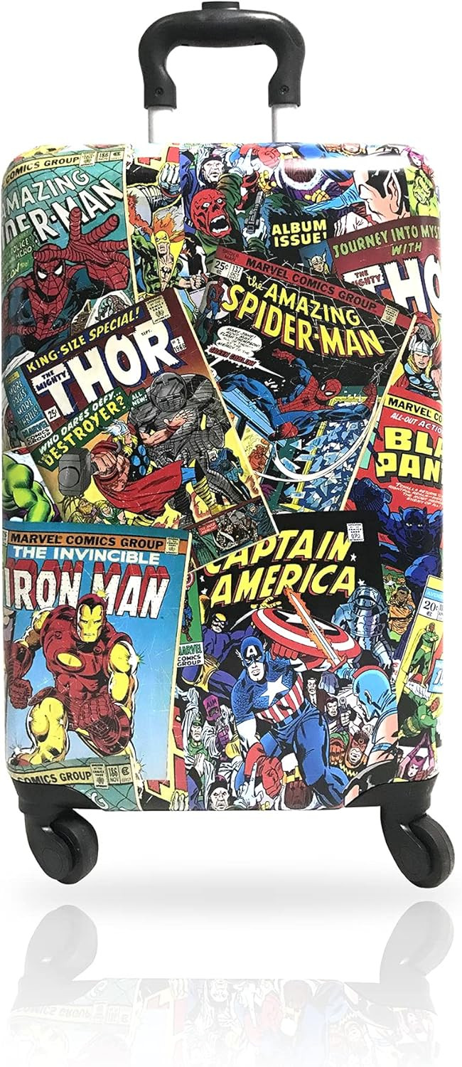 Fast Forward Marvel Comic Heroes Hard-Sided Tween Spinner Luggage 20 Inches Carry-On Travel Trolley Rolling Suitcase for Kids | Amazon (US)