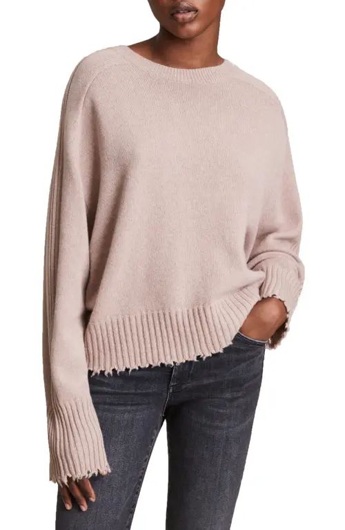 AllSaints Kiera Cashmere Blend Crewneck Sweater in Pashmina Pink at Nordstrom, Size Medium | Nordstrom