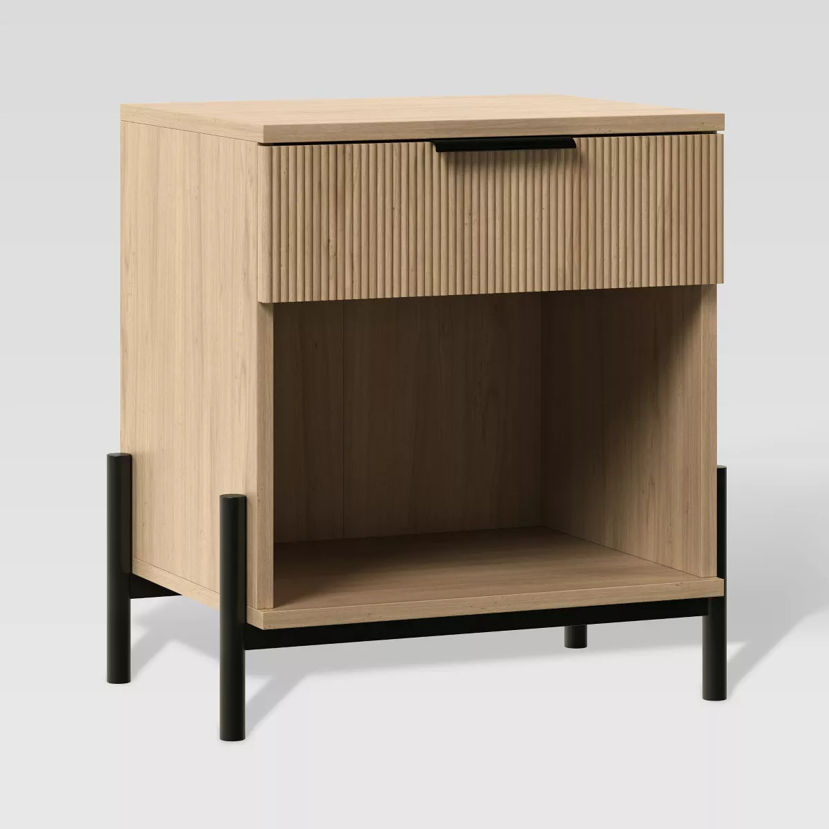 Modern Boho Fluted 1 Drawer Storage Nightstand - Saracina Home | Target