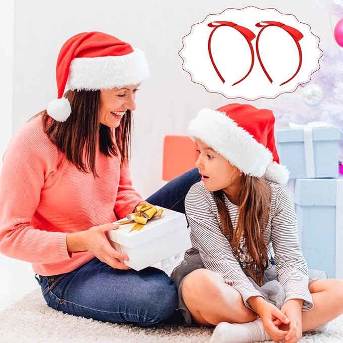 2 Piece Red Hair Bow Headband, Handmade Soft Cloth Red Ribbon Headband,Fashionable Knot Hairband ... | Amazon (US)