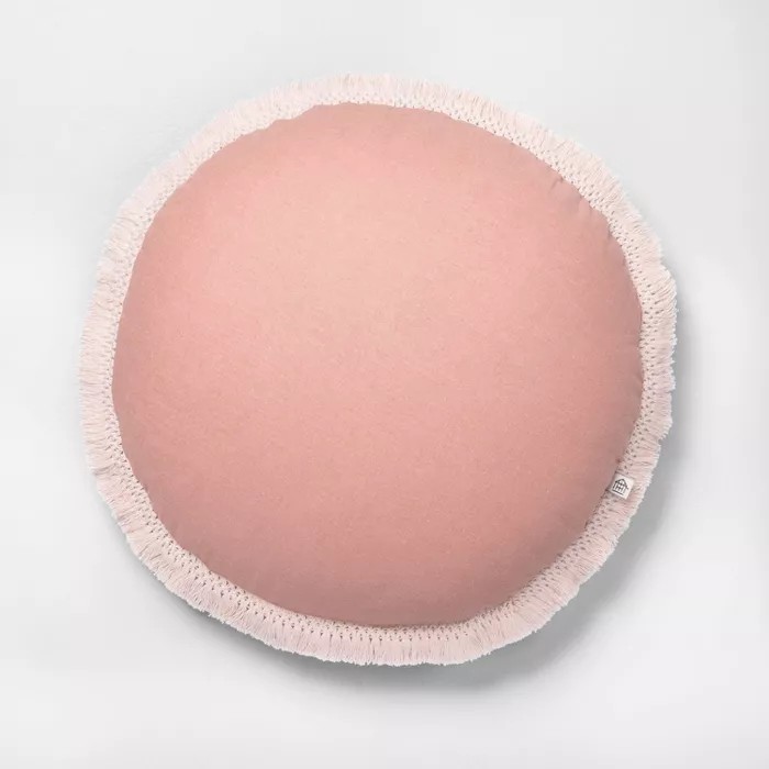 Tonal Round Macramé Trim Throw Pillow - Hearth & Hand™ with Magnolia | Target