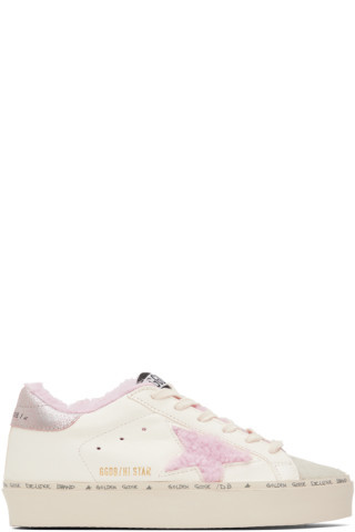 Golden Goose - White & Pink Hi Star Low-Top Sneakers | SSENSE