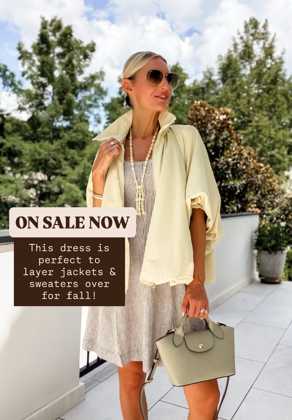 This striped dress is currently on sale & going fast! This is such an easy dress to layer with jackets and sweaters going into fall! Wearing S in jacket & XS in dress!

Loverly Grey, Target, Labor Day sales, mini dress, neutral fall dress, fall outfit inspo

#LTKSaleAlert #LTKSeasonal