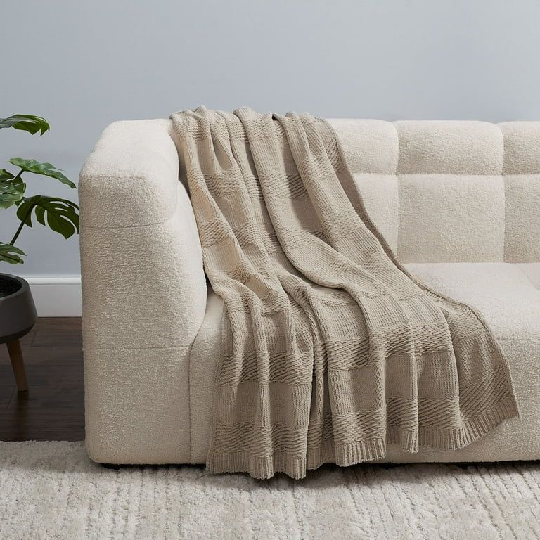 Beautiful Chenille Throw, Porcini, 50 x 60 inches, by Drew Barrymore | Walmart (US)
