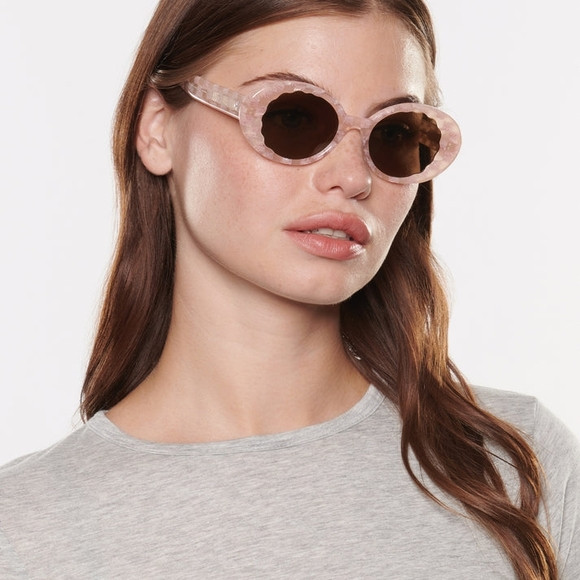 NWT KREWE Alixe Checkered Plaid Pink Oval Sunglasses, Retro 80's shape | Poshmark