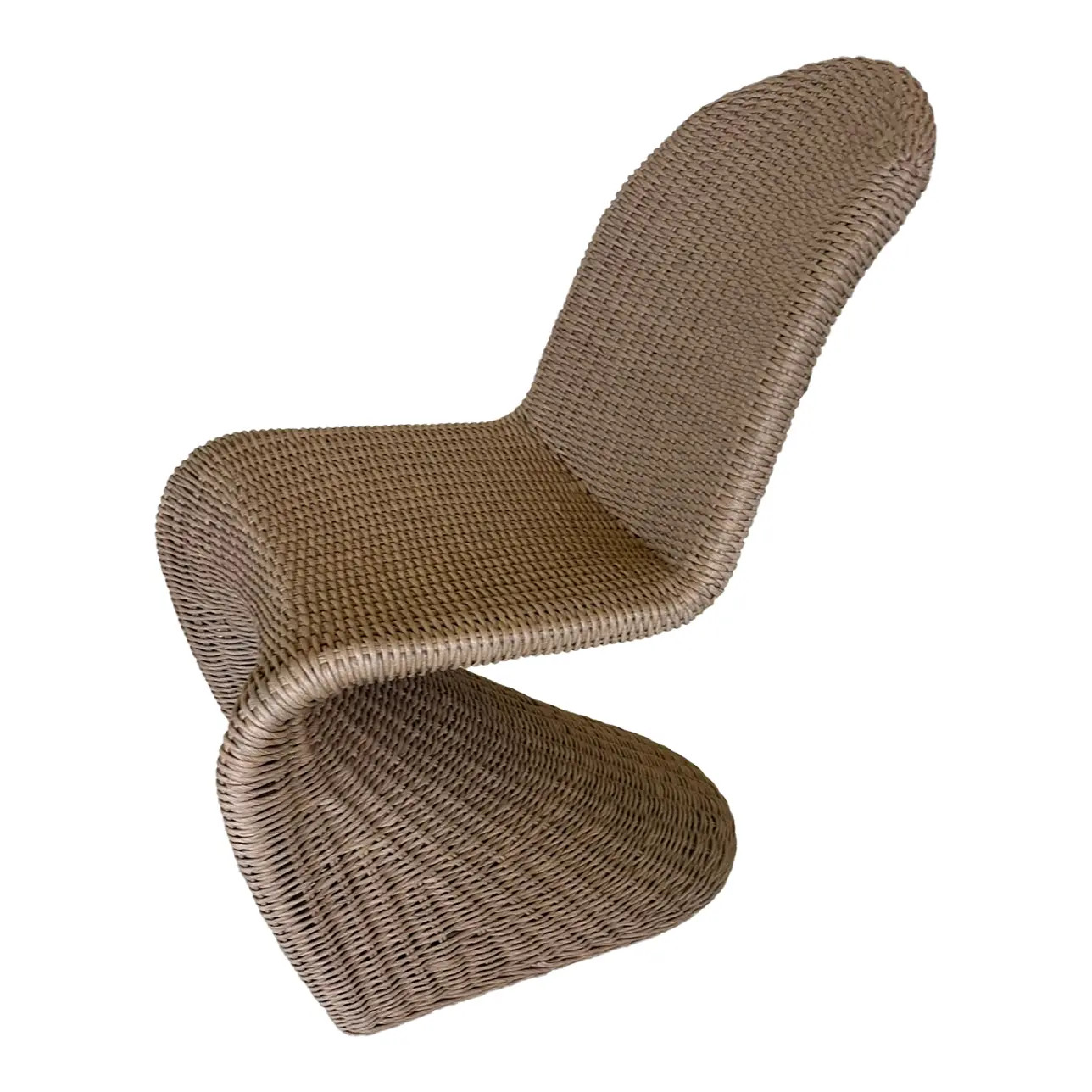 Contemporary Outdoor Wicker Panton Dining Chair; Portia Four Hands by Lumens | Chairish