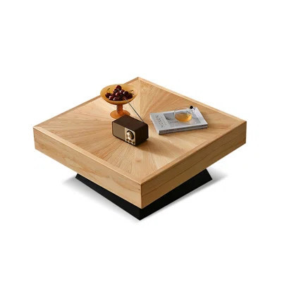 Burlywood Black Solid Wood Square Coffee Table | Wayfair North America