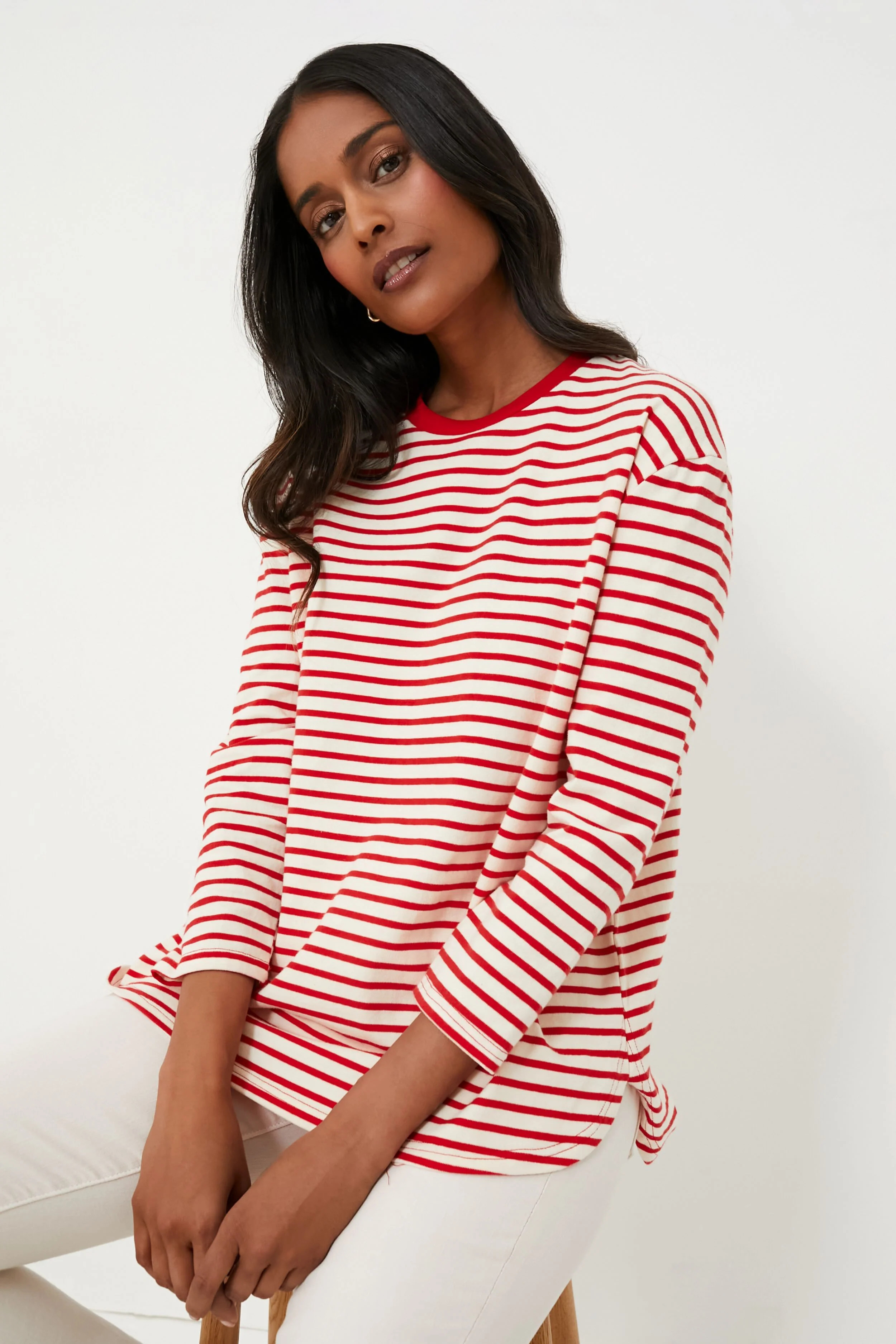 Cherry Striped Knit Popover | Tuckernuck (US)