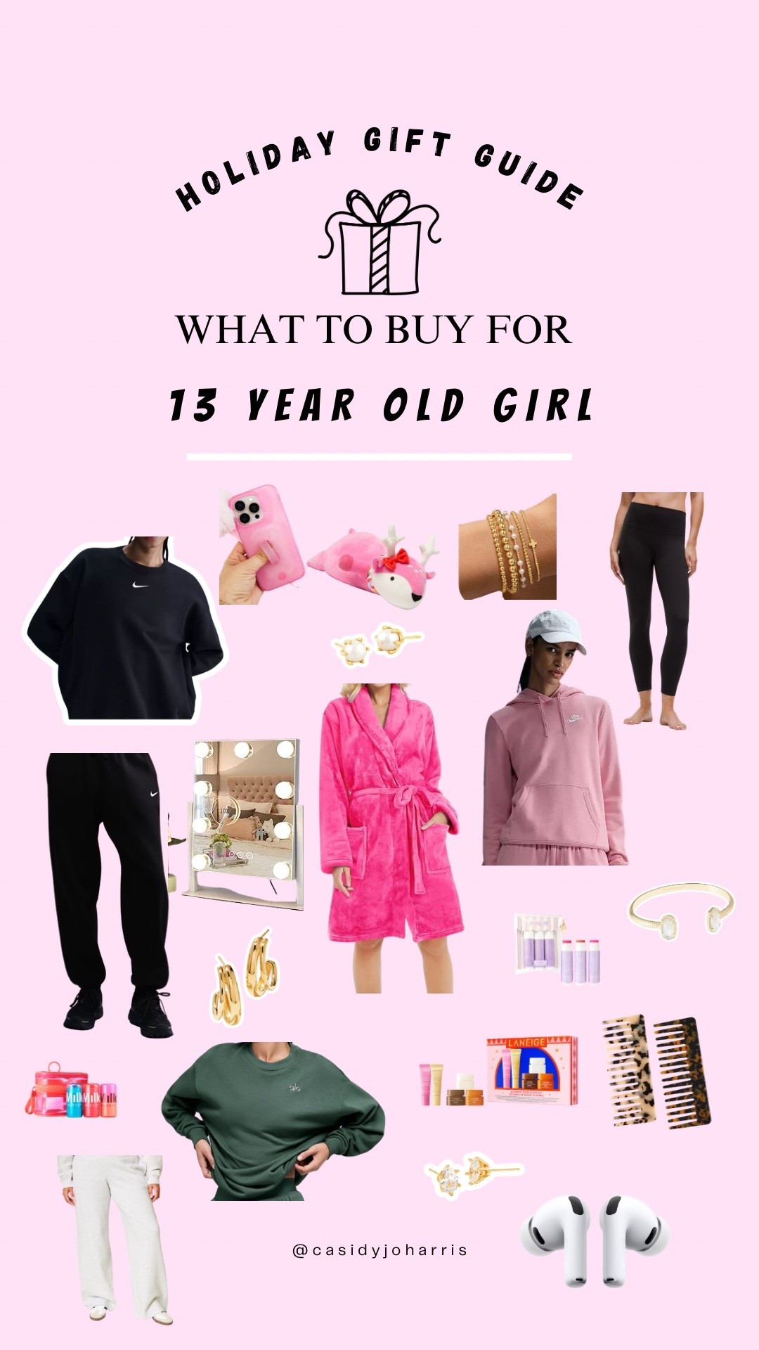 Struggling with what to buy your teen this holiday season? 🤔 Look no further! This ultimate gift guide features everything a 13-year-old girl actually wants. 🎀 From cozy loungewear staples like Nike sweats and a fluffy robe to popular tech must-haves like AirPods, and fun glam items like a vanity mirror and trendy gold jewelry.
We've got all the cozy, cute, and sporty picks! Tap to shop all the exact items before they sell out!

#giftguide #holidaygifts #giftsforteens #13yearoldgirl #teenagergifts #nike #loungewear #airpods #christmaslist #ltkholiday #ltkstyletip #giftideasforteens

#LTKGiftGuide