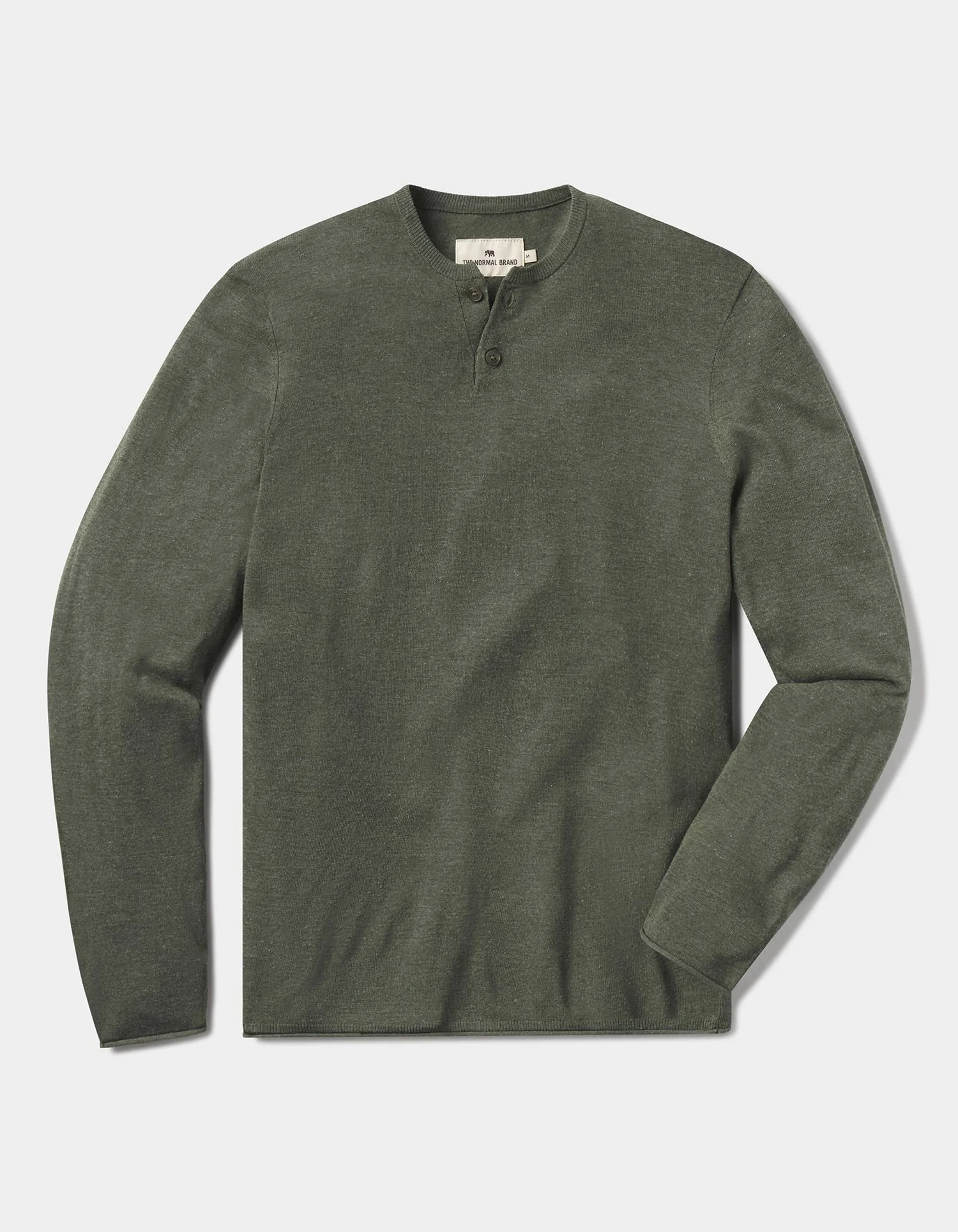 Summer Linen-Blend Henley in Olive Heather | The Normal Brand