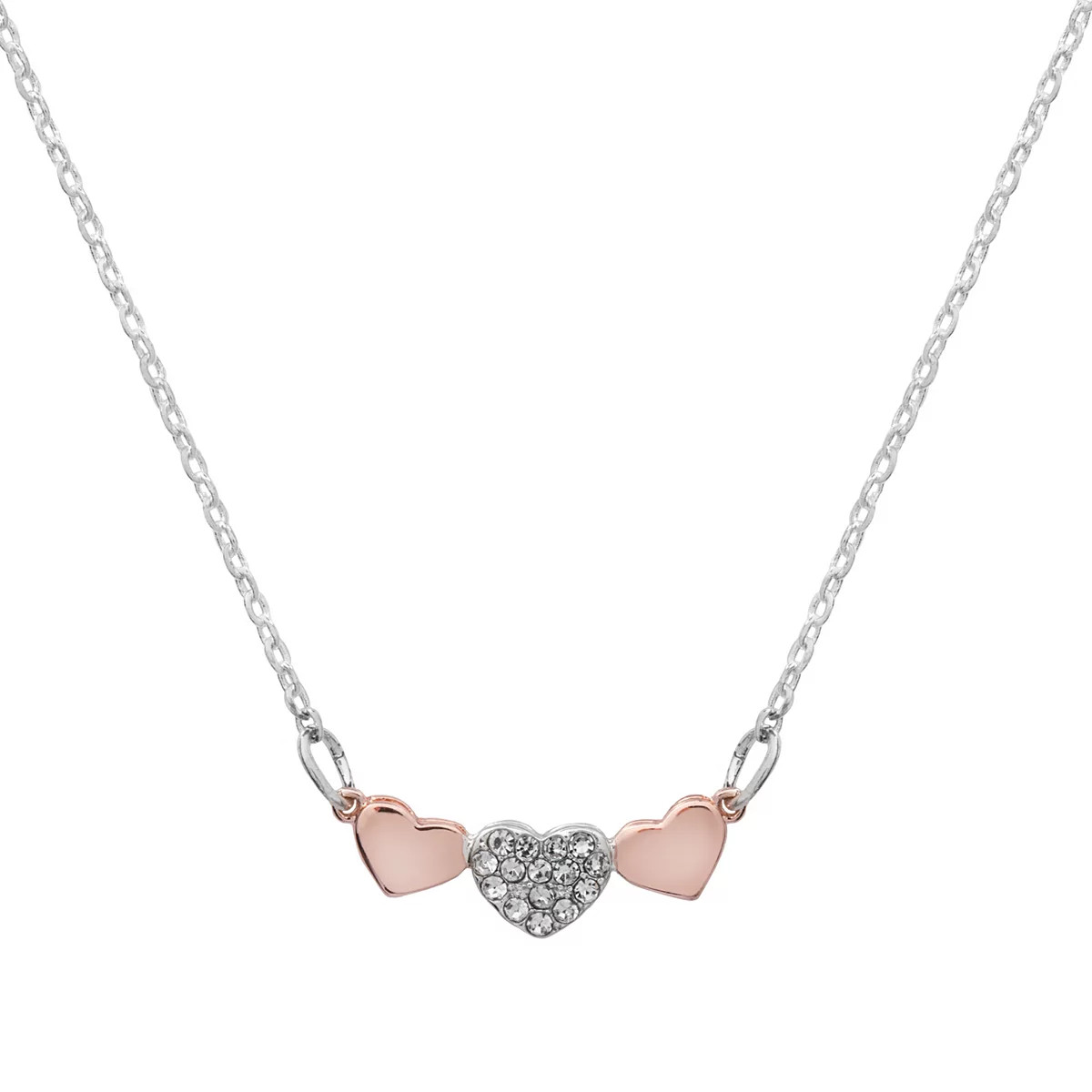LC Lauren Conrad Two Tone Triple Heart Necklace
                 ... | Kohl's