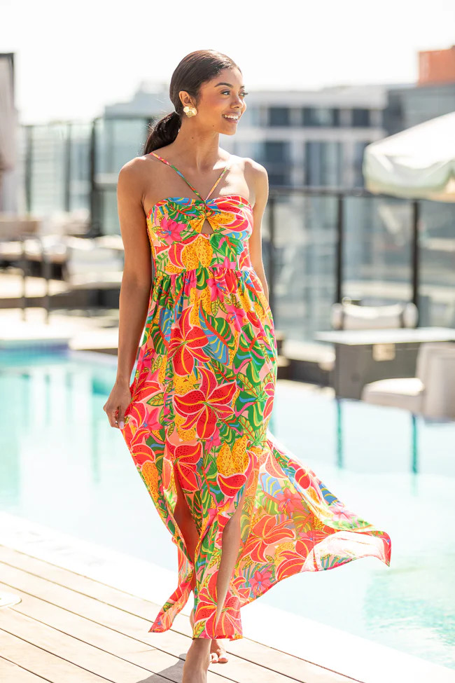 Keep It Floral Pink Printed Dress | Pink Lily