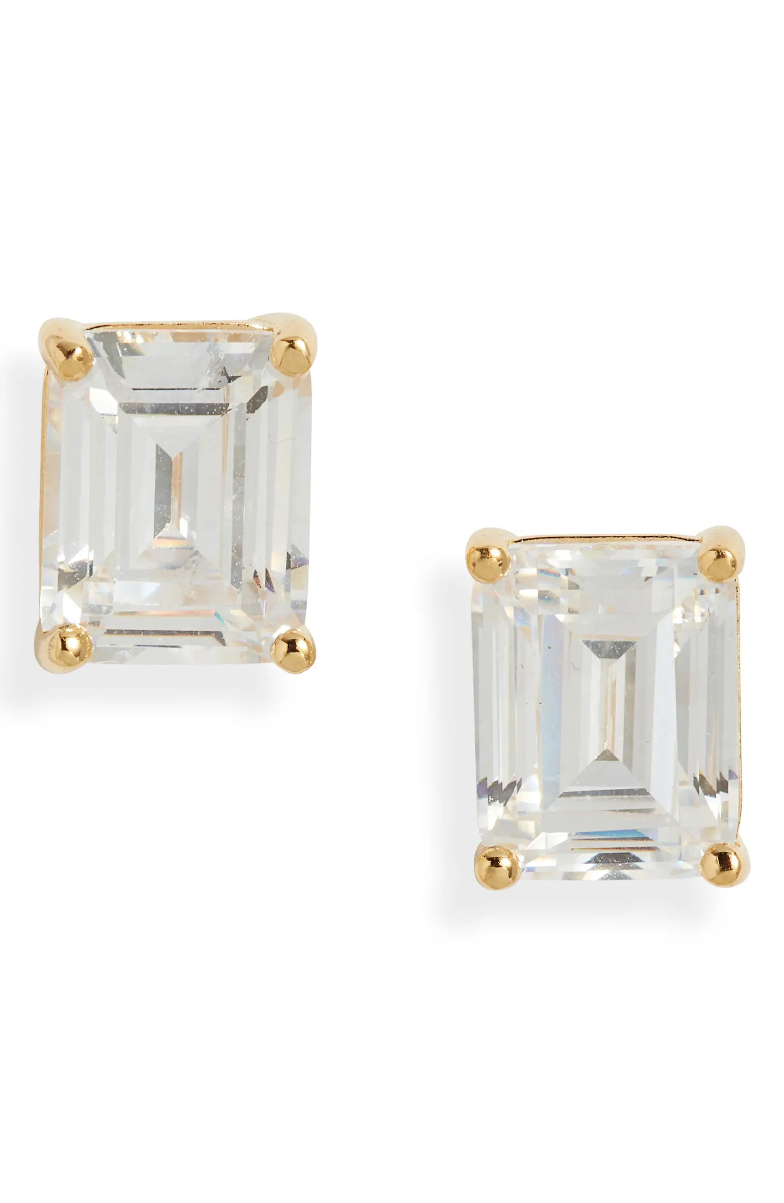 Emerald Cubic Zirconia Sterling Silver Stud Earrings | Nordstrom