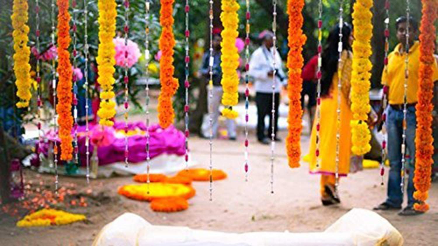 Decoration Craft Pack of 5 Artificial Light Orange Marigold Flower Garlands 5 Feet Long, for Part... | Amazon (US)