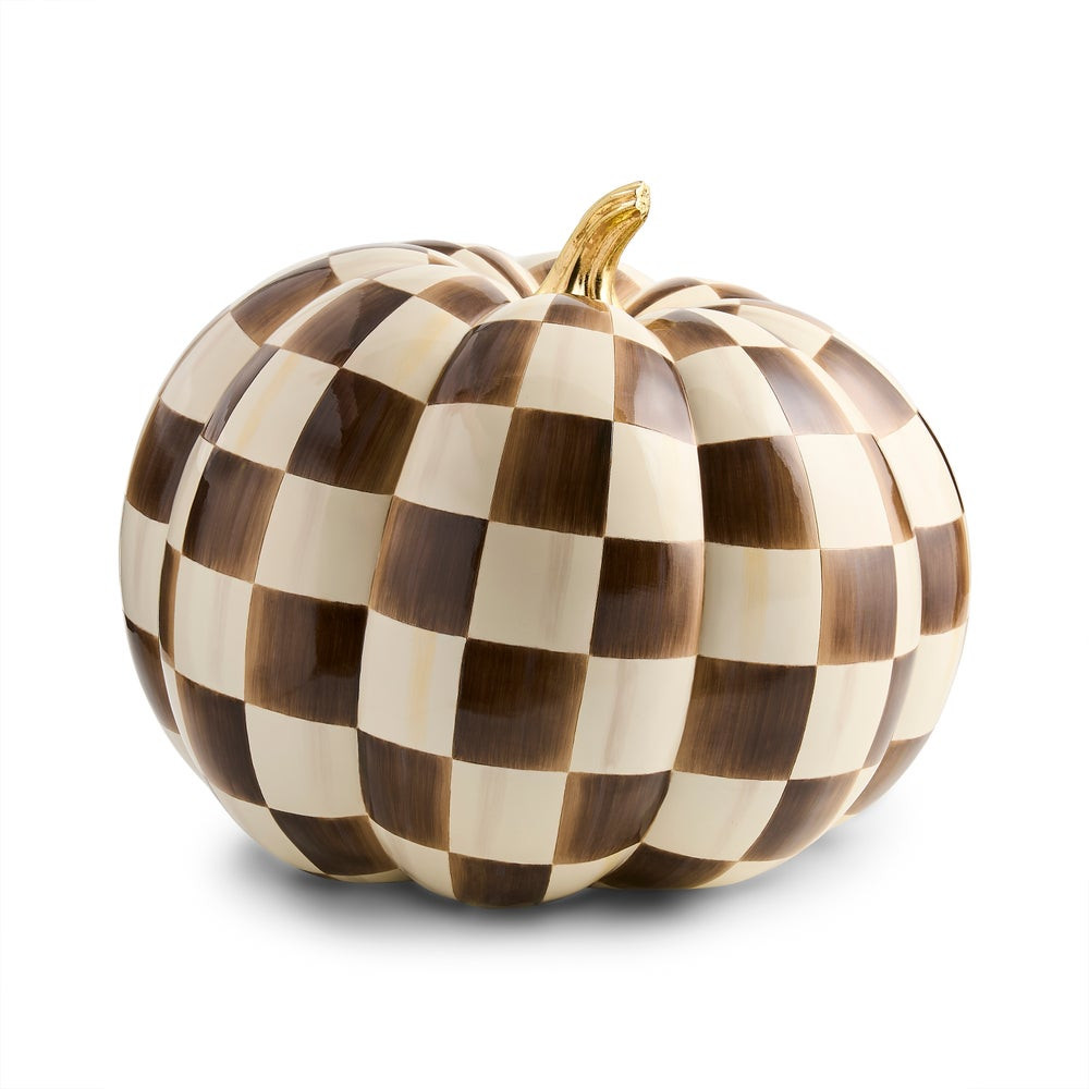 Chocolate Check Jumbo Pumpkin | MacKenzie-Childs