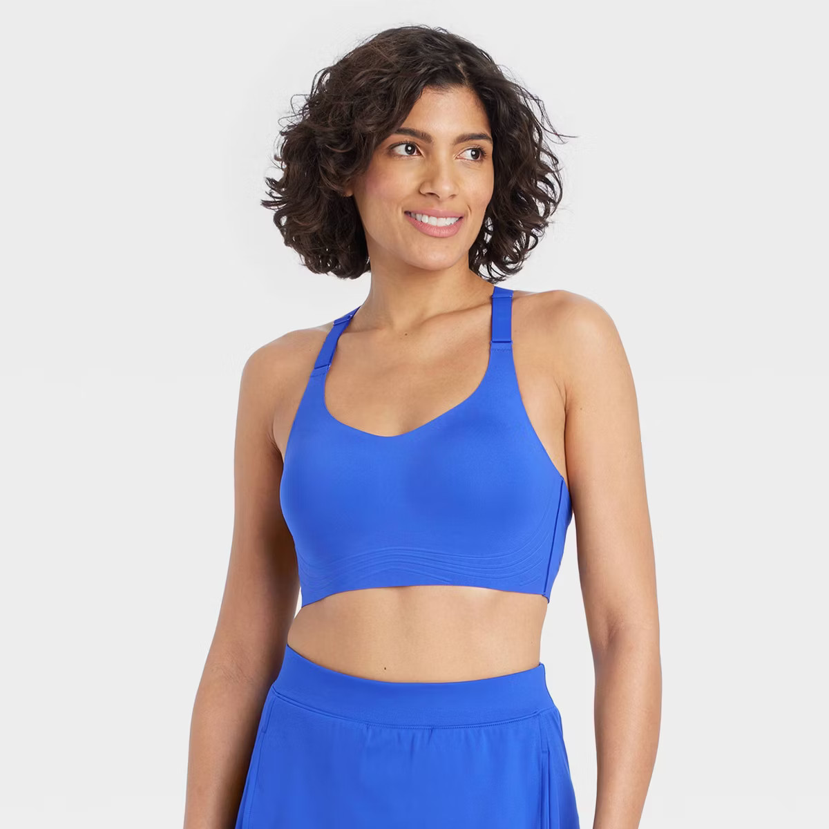 Women's Sculpt High Support Embossed Sports Bra - All In Motion™ Dark Blue M | Target