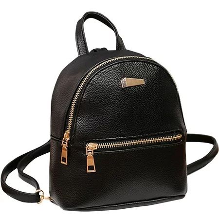 〖Yilirongyumm〗 Black Backpacks Bag Rucksack Women Travel College School Satchel Shoulder Leather Bag | Walmart (US)
