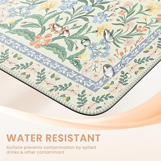 iCasso Green Floral Desk Matt for Desktop, XXL Large Mouse Pad, Anti-Slip Big Mousepad with Stitc... | Amazon (US)