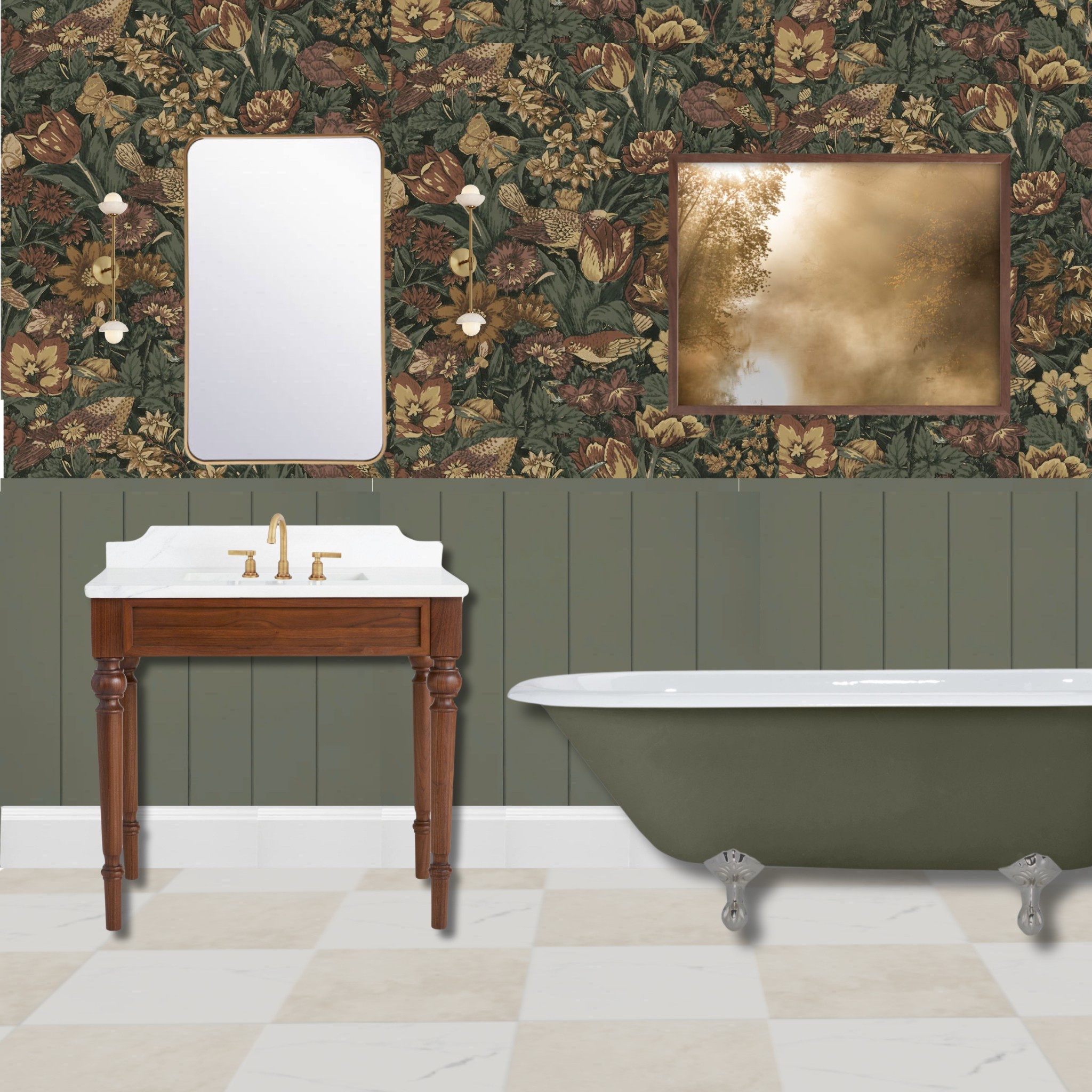 A moody green bathroom is perfect for anyone 

#LTKOver40 #LTKStyleTip #LTKHome