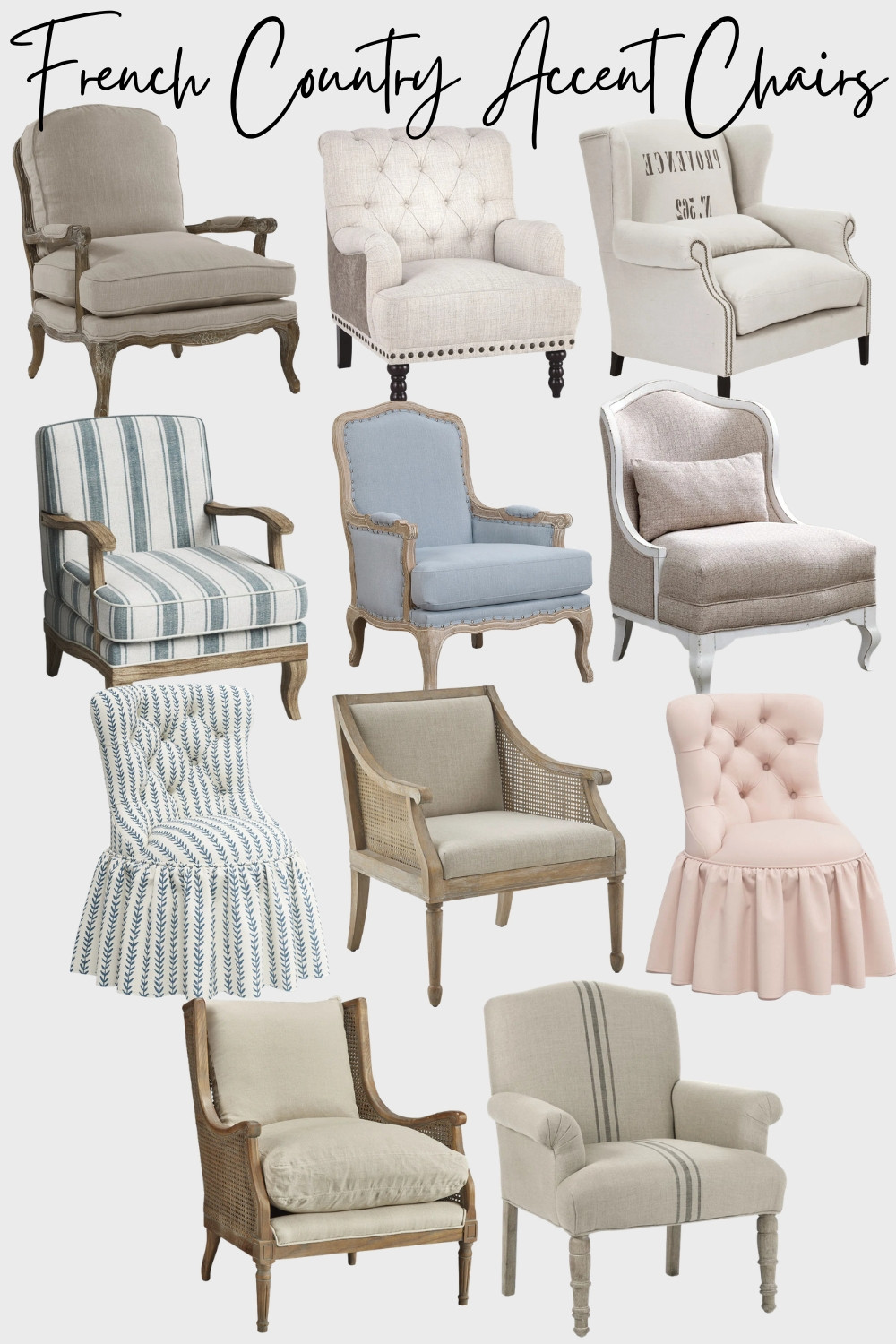 French Country Accent Chairs, Countryside Accent Chairs, French Country Furniture, French Country Living Room Accent Chairs, Farmhouse Accent Chairs

#frenchcountry #farmhouse #accentchairs #countrysidefurniture 

 #LTKSpringSale #LTKHome #LTKSaleAlert