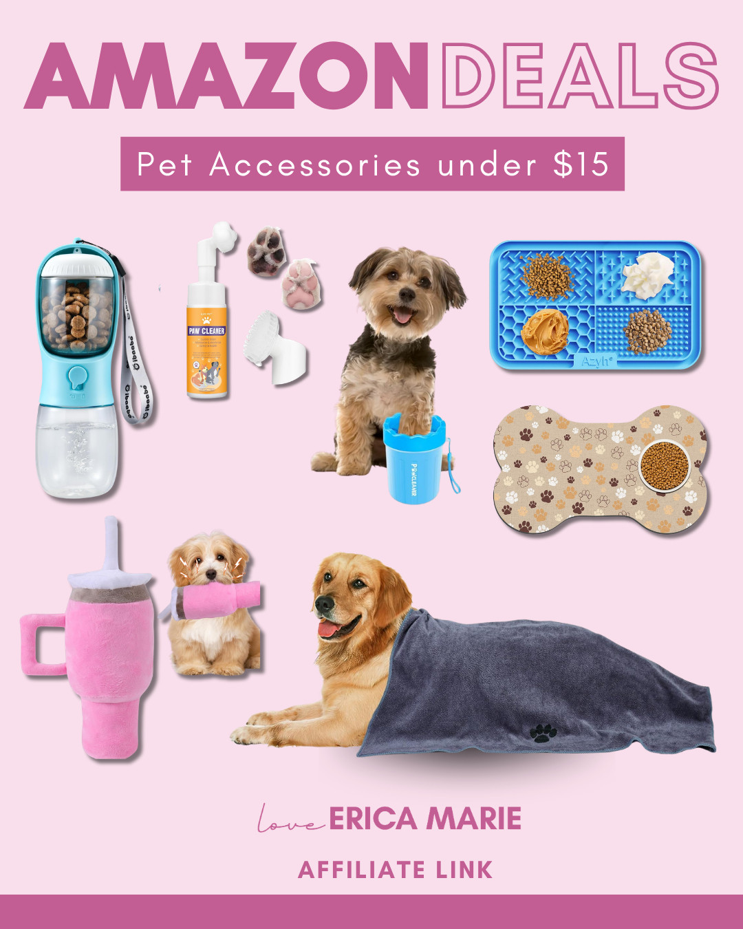 Shop pet accessories under $15 and save on everyday essentials for your furry friend. Find affordable pet travel accessories, water bottles with food containers, bowls, toys, and more. Perfect for walks, road trips, vacations, and daily use. 

 #LTKvlog #LTKU #LTKSaleAlert