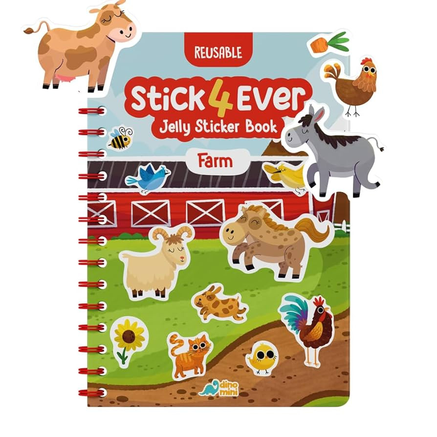Stick4Ever Jelly Sticker Book - for Kids - Waterproof, Easy to Clean Jelly Stickers - Busy Book f... | Amazon (US)