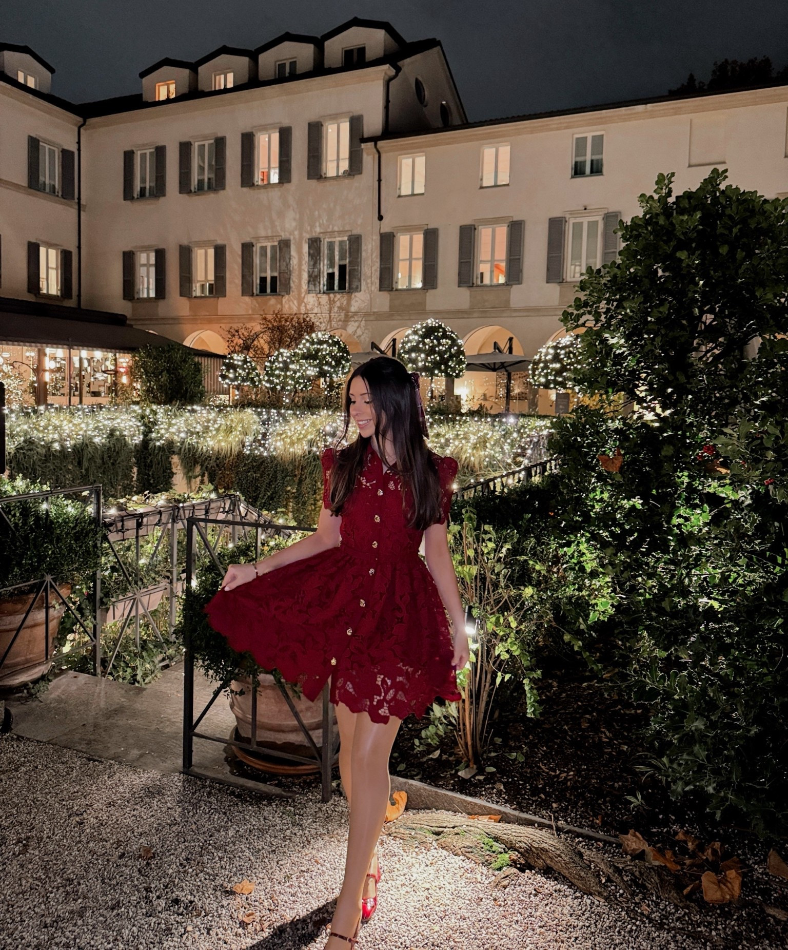 This self portrait dress might just be the perfect piece for the holidays—from Thanksgiving to Christmas, it looks perfectly festive for any occasion. I styled it with red patent leather Mary-Janes and a red bag for a chic, monochromatic look. 

#LTKTravel #LTKHoliday #LTKPetite