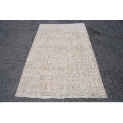 Handmade Turkish Oushak Rug in Vintage Beige for Elegant Living Room Decor Antique Style Wool Carpet | Wayfair North America