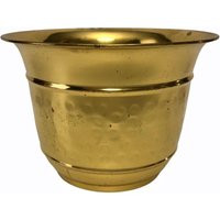 Vintage Small Hammered Brass Planter - Round Gold Metal Indoor | Etsy (US)
