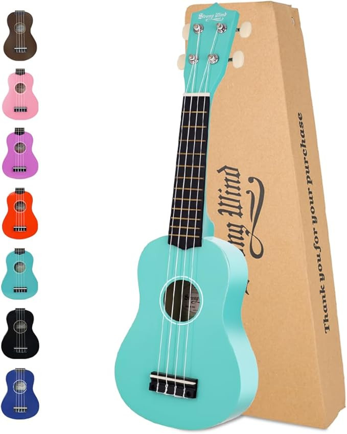 Strong Wind Soprano Ukulele 21 Inch Basswood Ukeleles for Beginners Four Strings Hawaiian Guitar ... | Amazon (US)