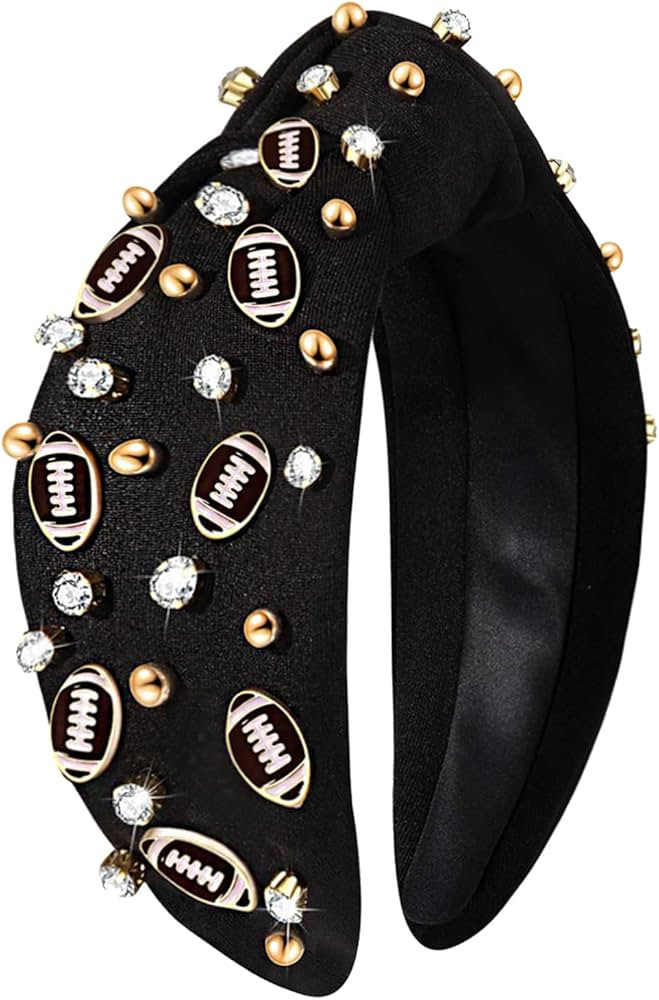 mokkia Football Headband for Women Football Mom Accessories Crystal Rhinestone Jeweled Wide Top K... | Amazon (US)