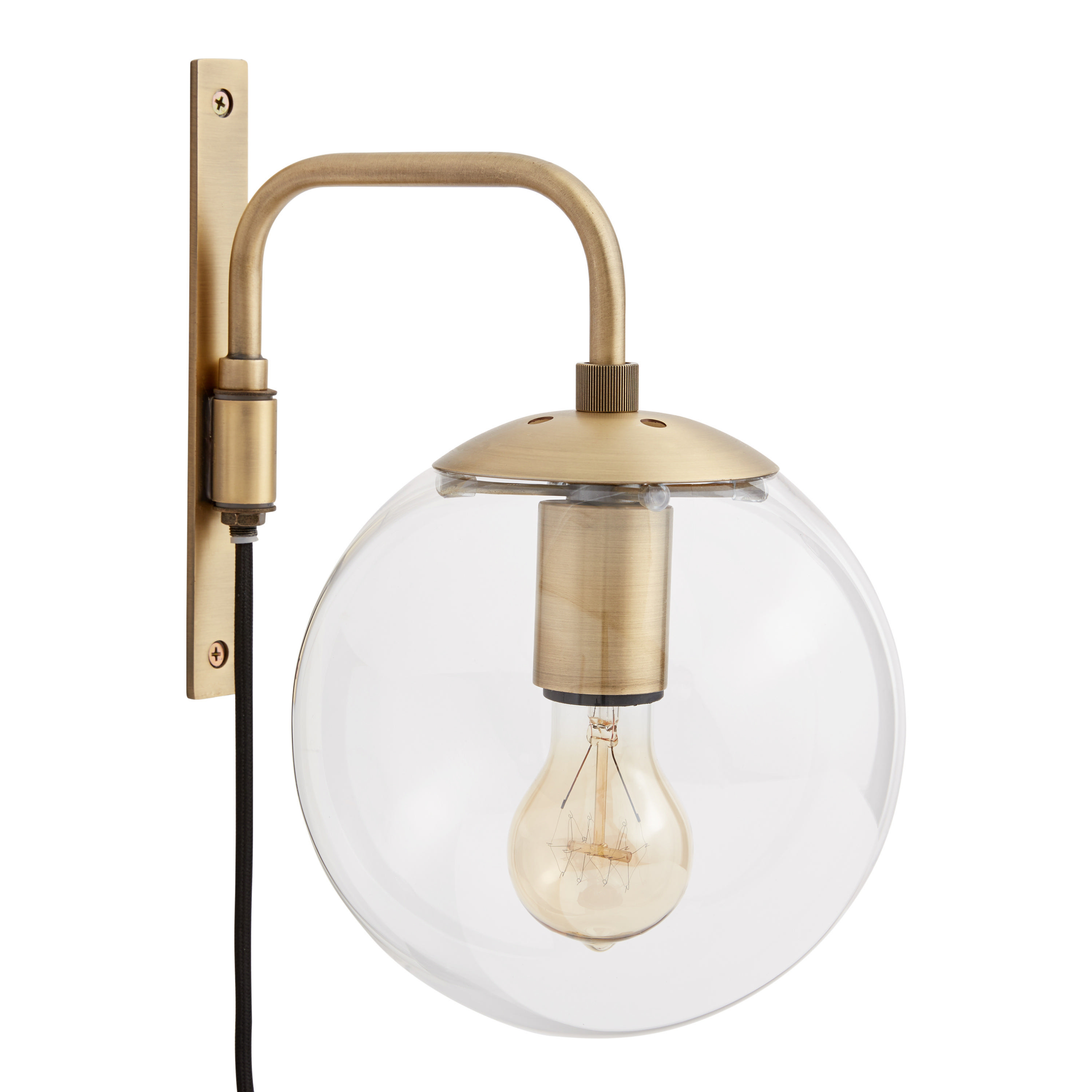 Glass Globe and Brass Wall Sconce | World Market